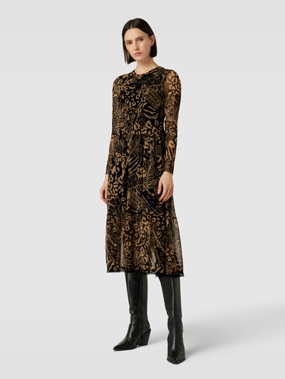 Marc Cain Midikleid mit floralem Muster Black 1