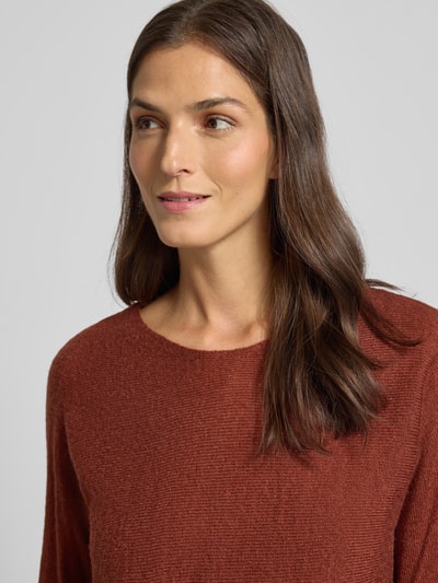 s.Oliver BLACK LABEL Fließendes Freizeitkleid im Set mit Cropped Pullover mit Woll-Anteil Rostrot 3