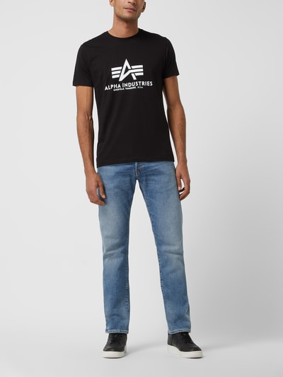 Alpha Industries T-shirt z nadrukiem z logo model ‘BASIC’ Czarny 1