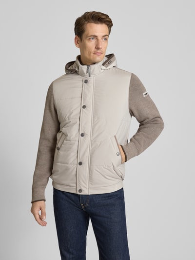 bugatti Gebreid jack met capuchon Zand - 4