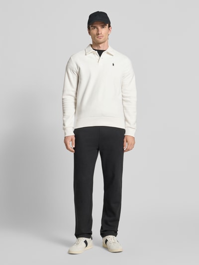 Polo Ralph Lauren Fleecepullover mit Label-Stitching Modell 'MAGIC POLY FLEECE' Offwhite 1