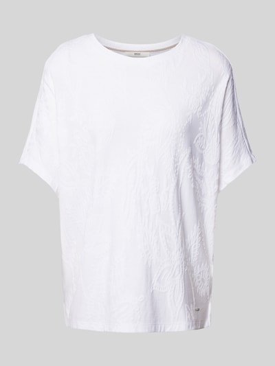 Brax T-shirt met gebloemd motief Wit - 1