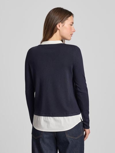 comma Strickpullover mit Strukturmuster Marine 5