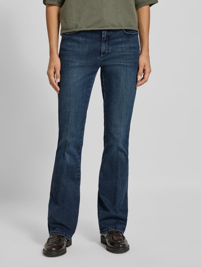 Brax Flared fit jeans met tailleband, model 'Mary' Donkerblauw - 4