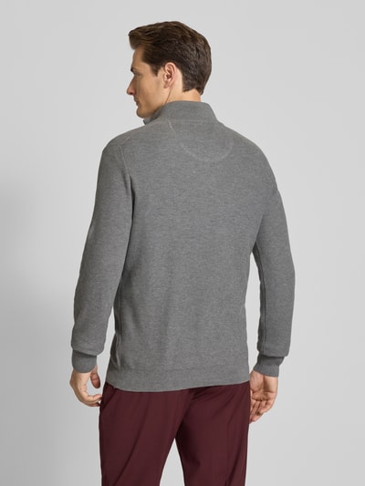 Fynch-Hatton Strickpullover mit Troyer-Kragen Mittelgrau 5