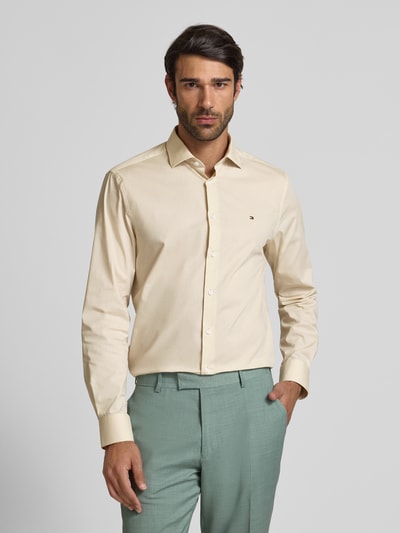 Tommy Hilfiger Tailored Slim fit zakelijk overhemd met kentkraag Beige - 4