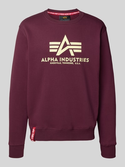 Alpha Industries Sweatshirt mit Label-Print Bordeaux 2