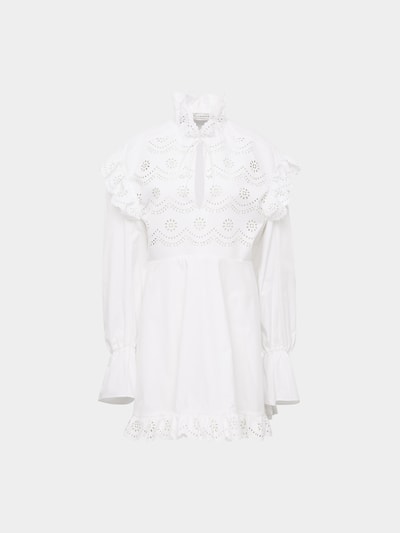Philosophy di Lorenzo Ser Knielanges Kleid aus Baumwolle Weiß 1