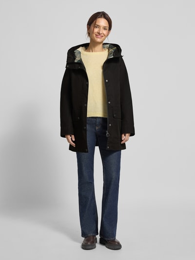 Barbour Regular fit functioneel jack van katoenmix, model 'BEADNELL' Zwart - 1