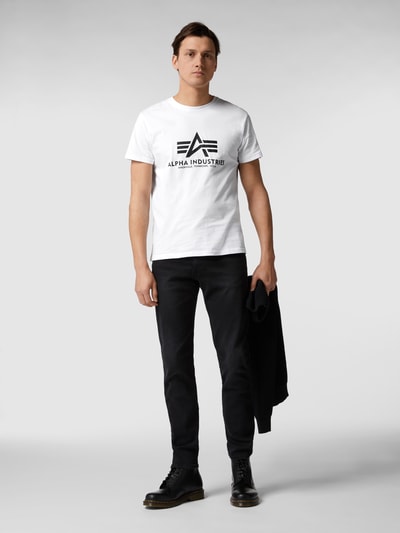 Alpha Industries T-shirt z nadrukiem z logo model ‘BASIC’ Biały 1