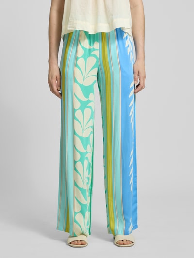 Milano Italy Marlenebroek van pure viscose met elastische band Bleu - 4