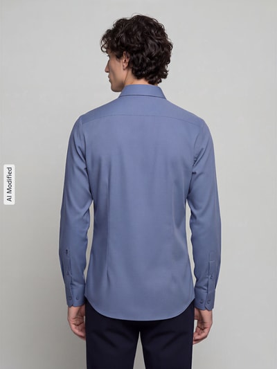 Seidensticker Slim Fit Businesshemd aus reiner Baumwolle Modell 'New Kent' Marine 5