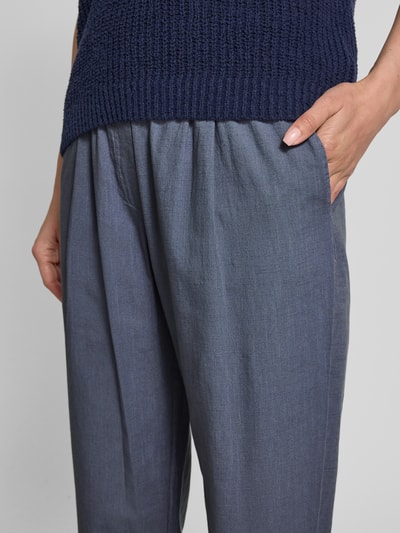 JAKE*S STUDIO WOMAN Stoffen broek met verkorte pasvorm en elastische band Jeansblauw - 3