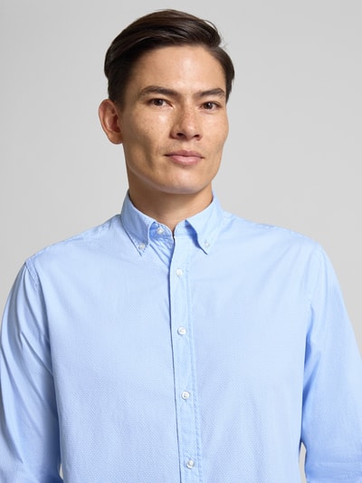 Christian Berg Men Vrijetijdsoverhemd met knoopsluiting Bleu - 3