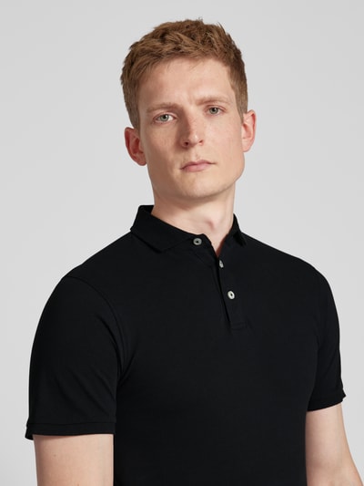 Bruun & Stengade Poloshirt mit kurzer Knopfleiste Modell 'MONIR' Black 3