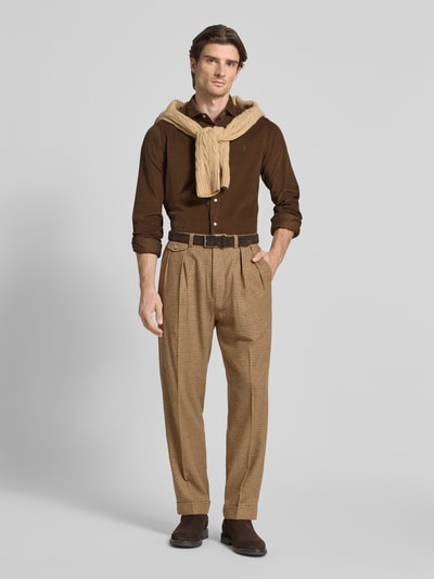 Polo Ralph Lauren Koszula casualowa o kroju regular fit z wyhaftowanym logo model ‘CORDUROY’ Czekoladowy 1
