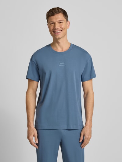 HUGO T-shirt o kroju regular fit z mieszanki bawełny Model 'LAZE T-SHIRT' Jeansowy niebieski 4