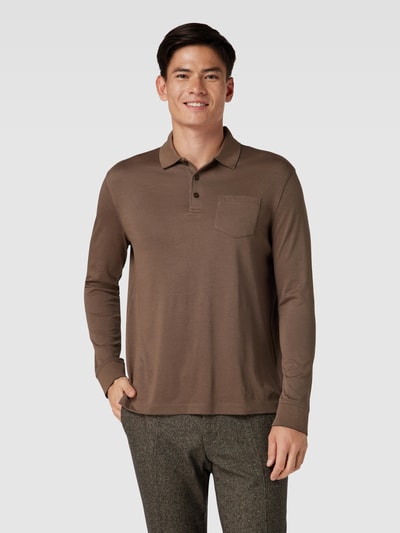 bugatti Poloshirt mit Brusttasche Taupe 4