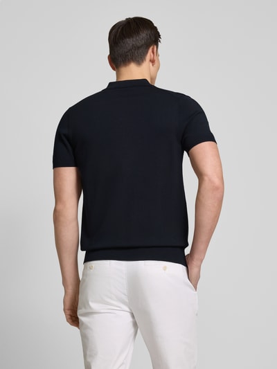 Profuomo Regular Fit Poloshirt mit elastischen Abschlüssen Marine 5