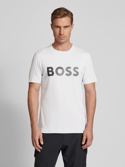 BOSS Green T-Shirt mit Label-Print Hellgrau 4