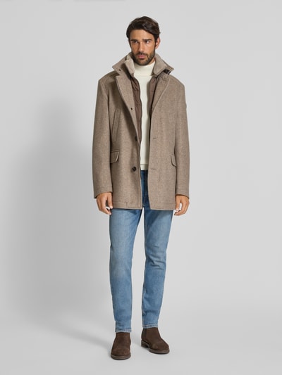 JOOP! COLLECTION Kurtka wełniana z kieszeniami z patką model „Gary” Beżowy 1