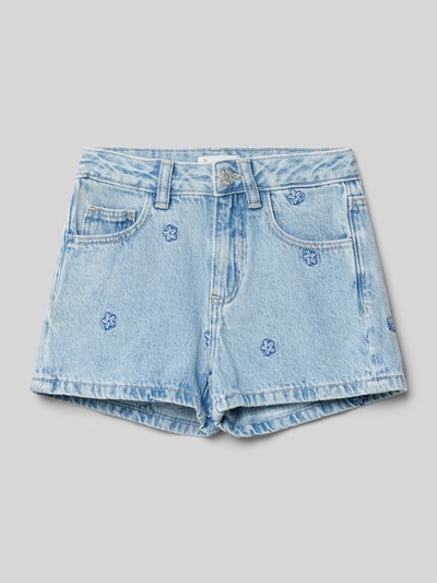 Mango Regular Fit Jeansshorts mit Motiv-Stitching Modell 'estrella' Hellblau 1