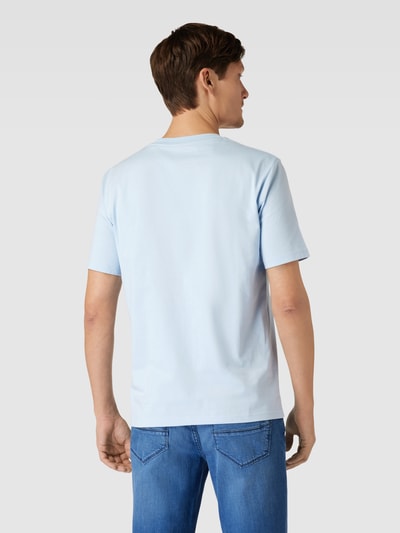 Marc O'Polo T-shirt met labelprint Lichtblauw - 5