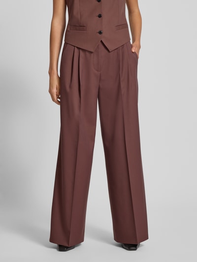 HUGO Weite Hose mit Viskose-Anteil Modell 'HORESA' Schoko 4