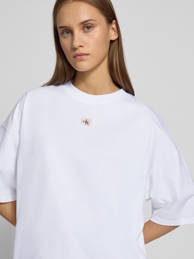 Calvin Klein Jeans T-shirt o kroju oversized z wyhaftowanym logo Biały 3
