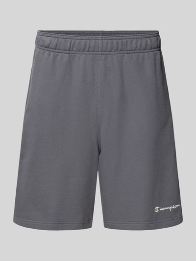 Productfoto, Shorts met elastische tailleband en label-stitching van CHAMPION in katoenmix, regular fit, grijze kleur, detail van het product