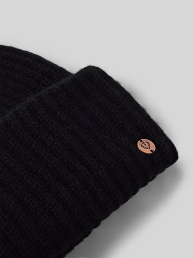 Fraas Czapka beanie z detalem z logo Czarny 2