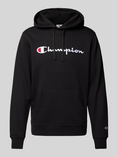 CHAMPION Hoodie mit Label-Stitching Black 2