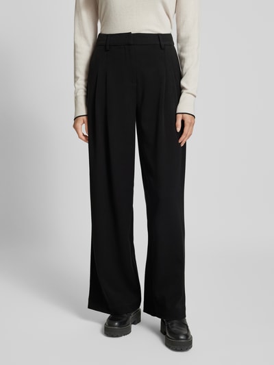 MSCH Copenhagen Baggy fit stoffen broek met plooien, model 'Henrika' Zwart - 4