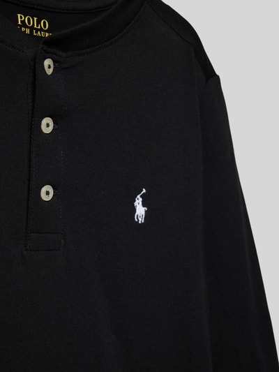 Polo Ralph Lauren Teens Shirt met lange mouwen en logostitching, model 'HENLEY' Zwart - 2