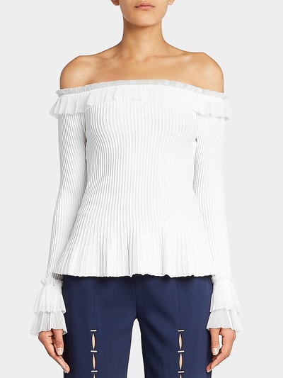 Jonathan Simkhai Off-Shoulder-Bluse Weiß 7