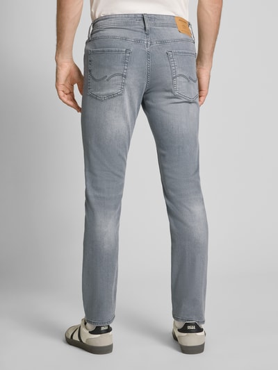 Jack & Jones Slim fit jeans met knoopsluiting, model 'Glenn' Lichtgrijs - 5
