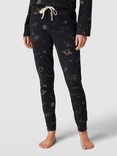 Jake*s Casual Pyjama-Hose mit Allover-Muster Black 4