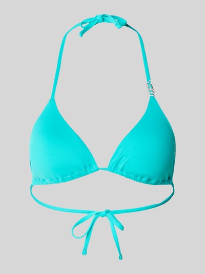 Produktfoto, Bikini-Oberteil mit Logo-Detail Modell 'Rem' od Guess, elastyczna mieszanka materiałów, detal z logo, obszycie z kamieni stras