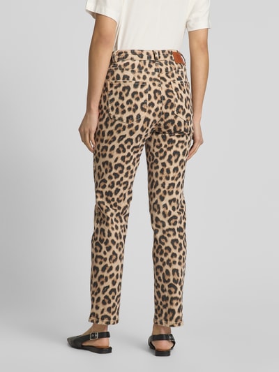 Oui Relaxed Fit Hose mit verkürztem Schnitt Camel 5