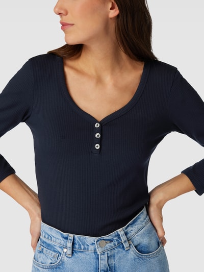 Tommy Hilfiger Longsleeve in Ripp-Optik Marineblau 3