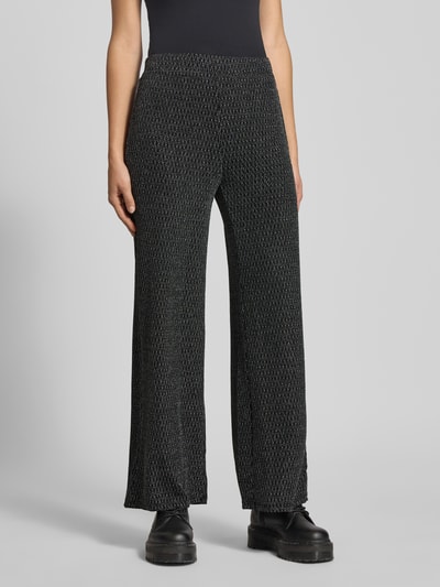 Only Wide Leg Hose mit elastischem Bund Modell 'CAROL' Metallic Black 4