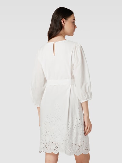 Selected Femme Knielange jurk met broderie anglaise, model 'RAMONE' Wit - 5