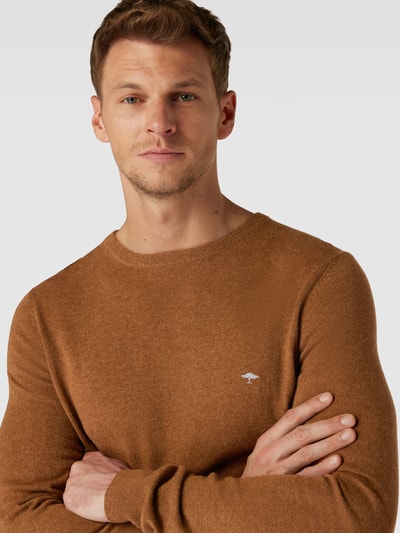 Fynch-Hatton Gebreide pullover met ronde hals Hazelnoot gemêleerd - 3