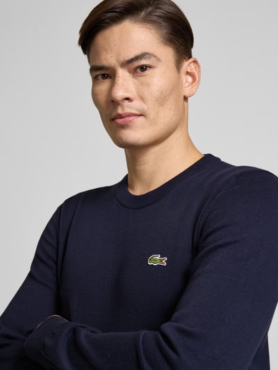 Lacoste Regular Fit Strickpullover aus Baumwoll-Mix  Marine 3