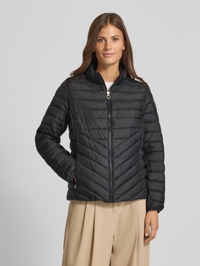 s.Oliver RED LABEL Slim fit gewatteerd jack met opstaande kraag Metallic zwart - 4