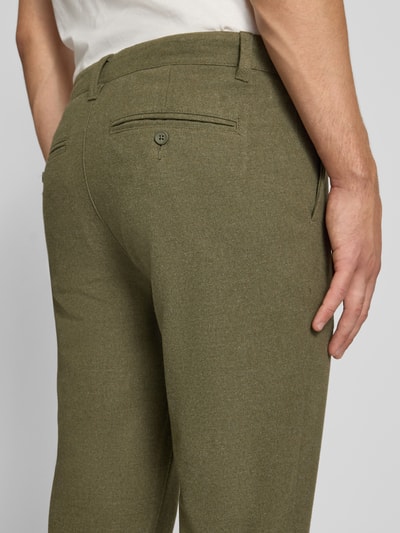 ONLY & SONS Slim Fit Brushed Chino mit Viskose-Anteil Modell 'MARK' Oliv 3