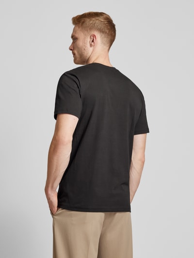 RAGMAN T-Shirt mit geripptem Rundhalsausschnitt Black 5