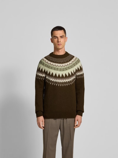 Closed Pullover in Strick-Optik aus Woll-Mix Schoko 4