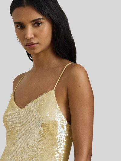 Lauren Ralph Lauren Cocktailkleid mit Pailletten GELB 3