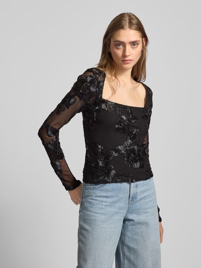 Gina Tricot Longsleeve mit Karree-Ausschnitt Black 4